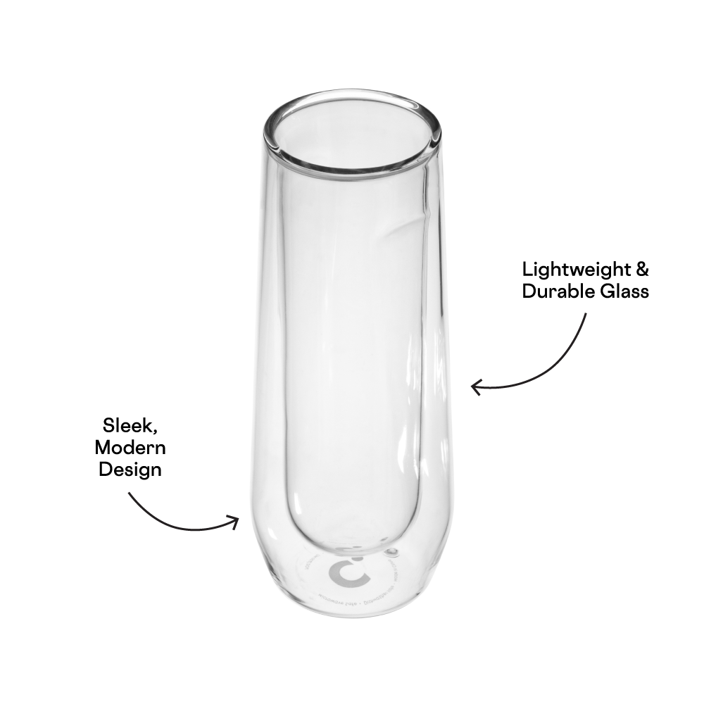 Stemless Flute Glass Set (2) - Smooth Choice - Patio Daily