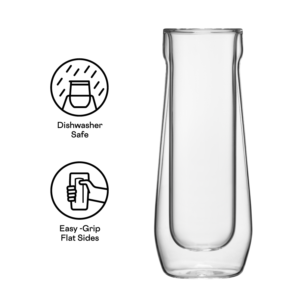Stemless Flute Glass Set (2) - Smooth Choice - Patio Daily