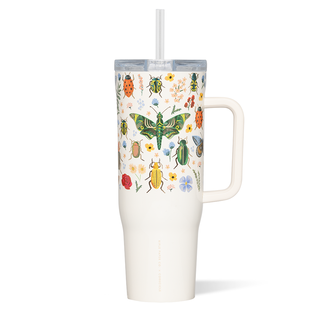 Rifle Paper Co. Cruiser - Handy Hydration - Classic Cup - Curio Cream / 40oz