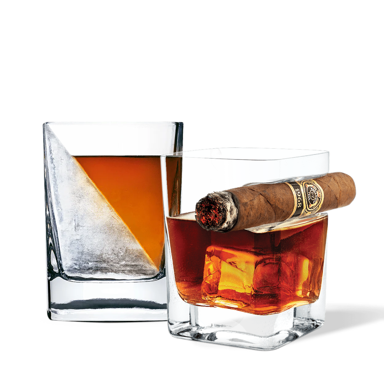 Whiskey Wedge + Cigar Glass Bundle - Clean Whiskey - Adventure Whiskey